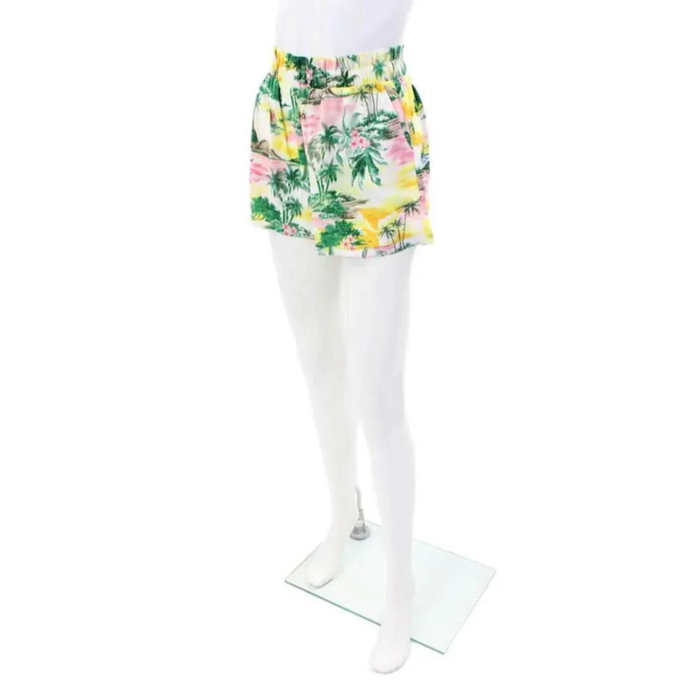 BB Dakota Womens Elastic Waist Tropical Print Casual Shorts Multicolor Size XS